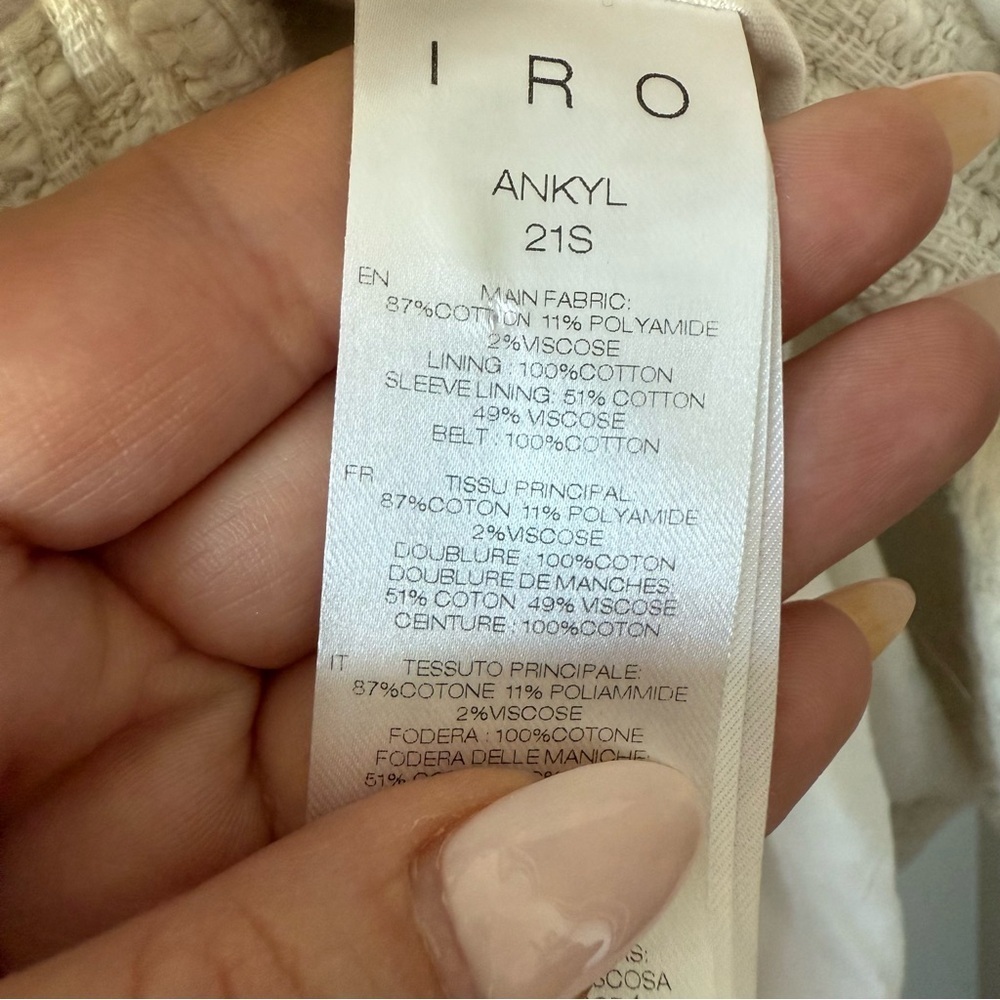 IRO Paris cream cotton tweed boucle belted Ankyl jacket - size FR 36 (US 6) - Picture 12 of 12